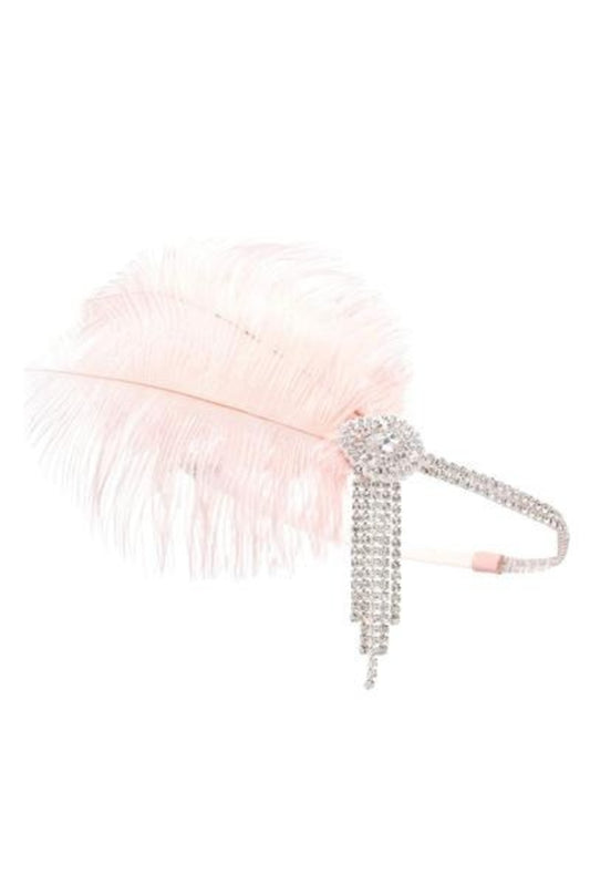Light Pink Feather Tassel Headband