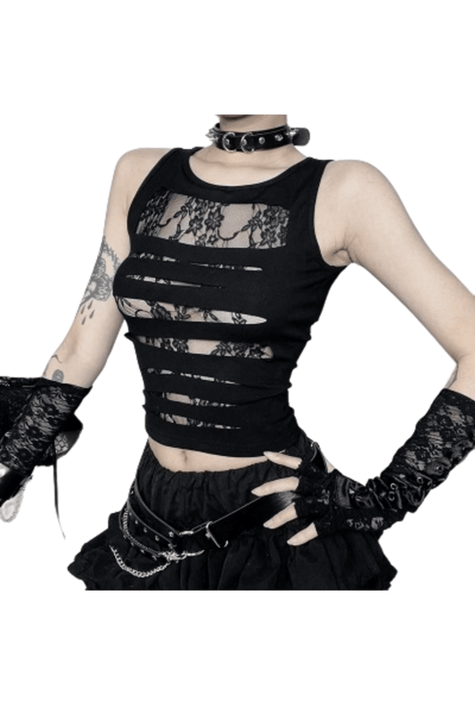 Lace Layered Goth Top