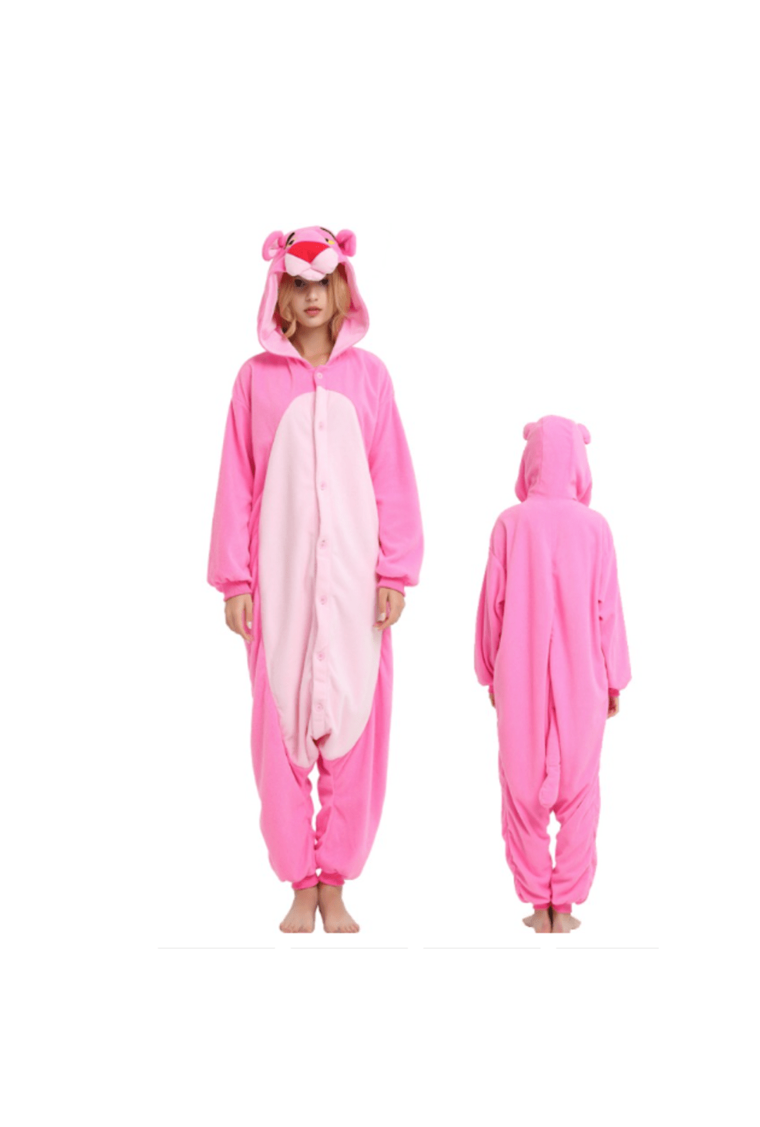 pink panther onesie cartoon detective fleece snug pyjamas