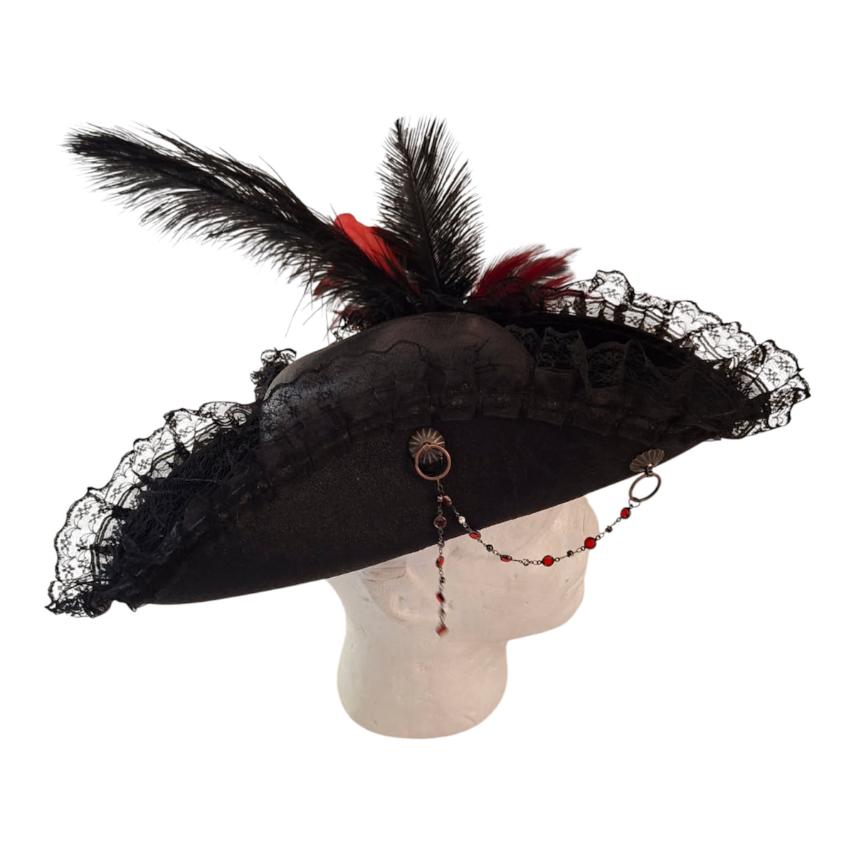 Deluxe Embellished Red Pirate Hat (B)