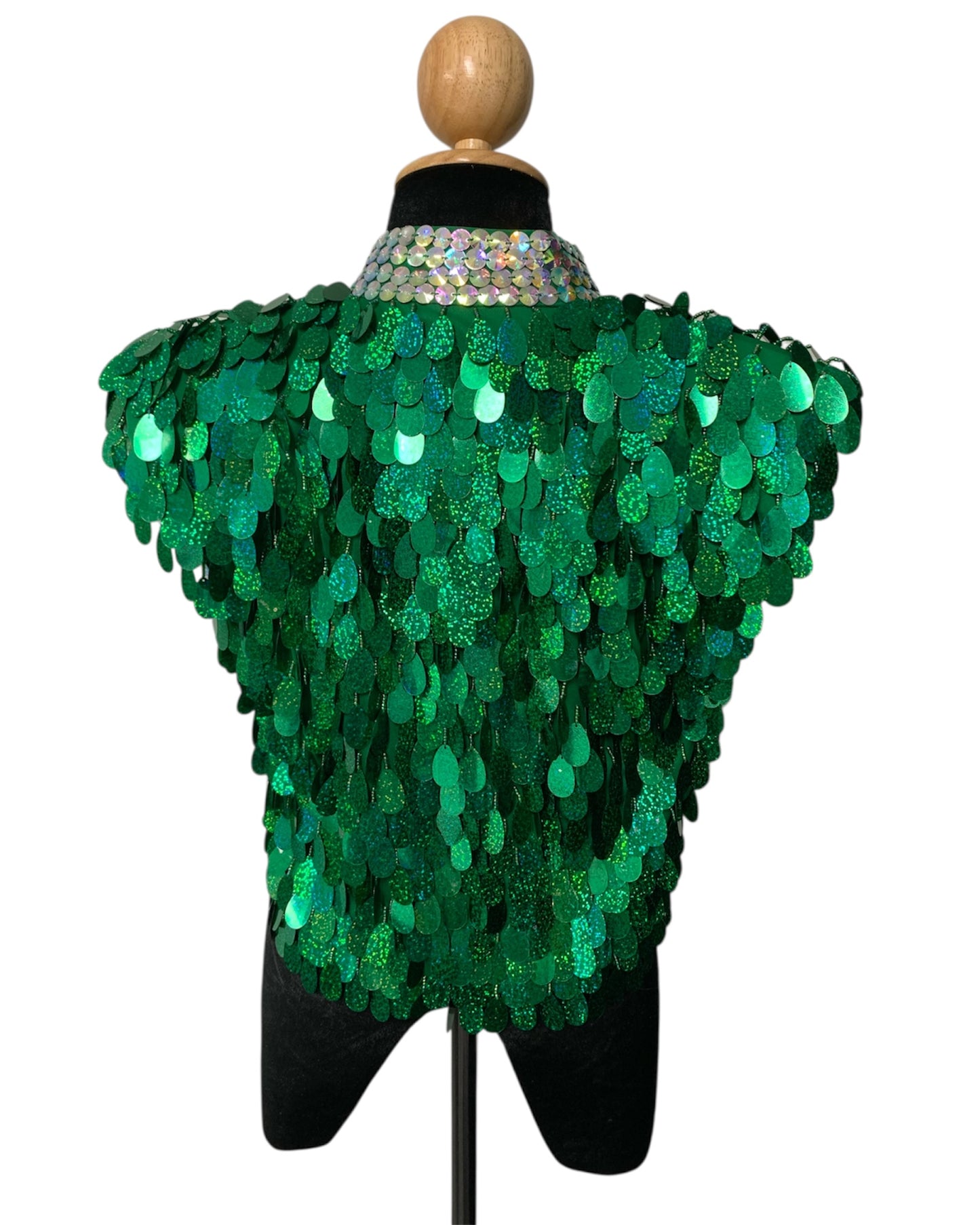 Metallic Kelly Green Festival Vest