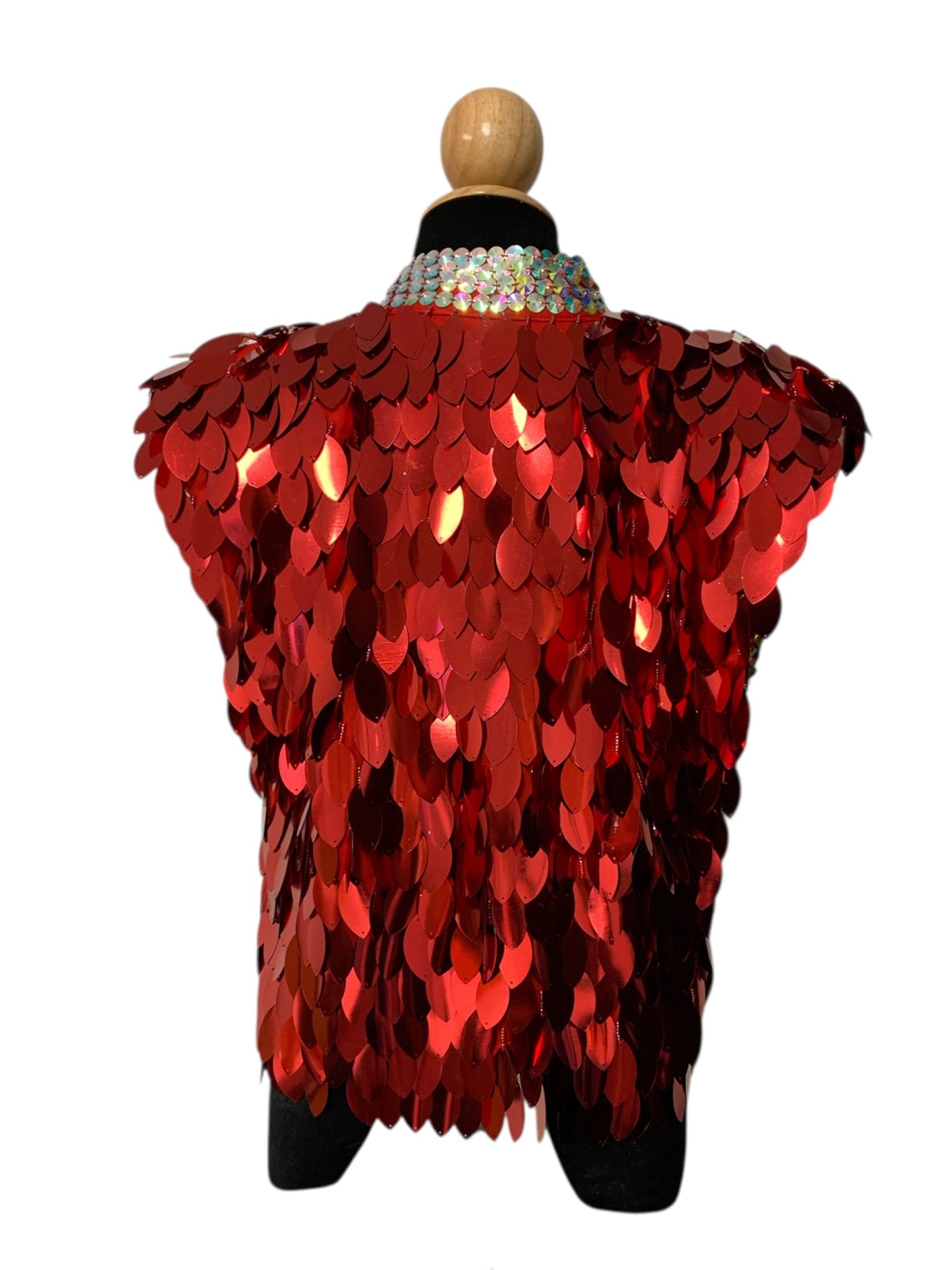 Metallic Cherry Red Festival Vest