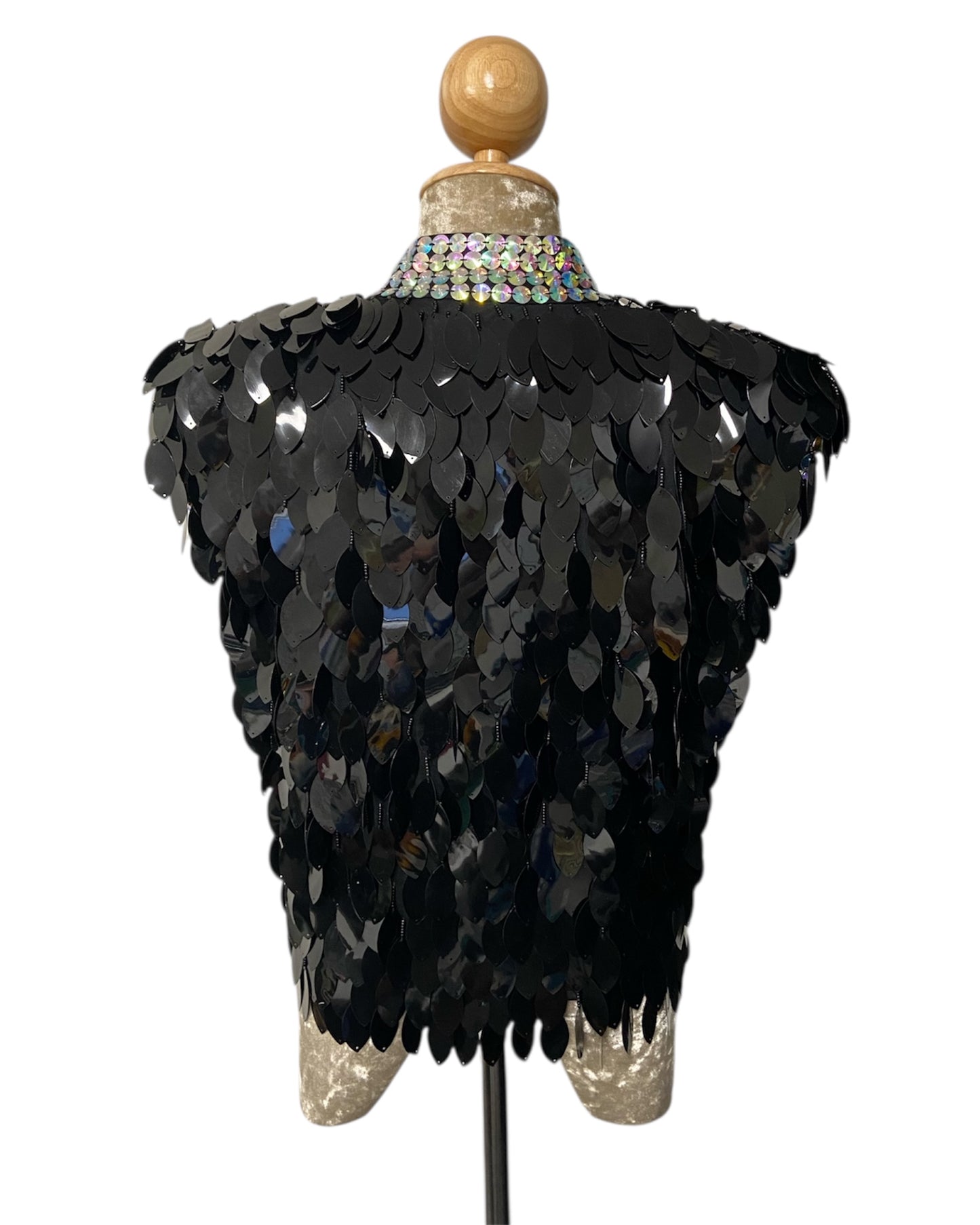 Metallic Black Festival Vest