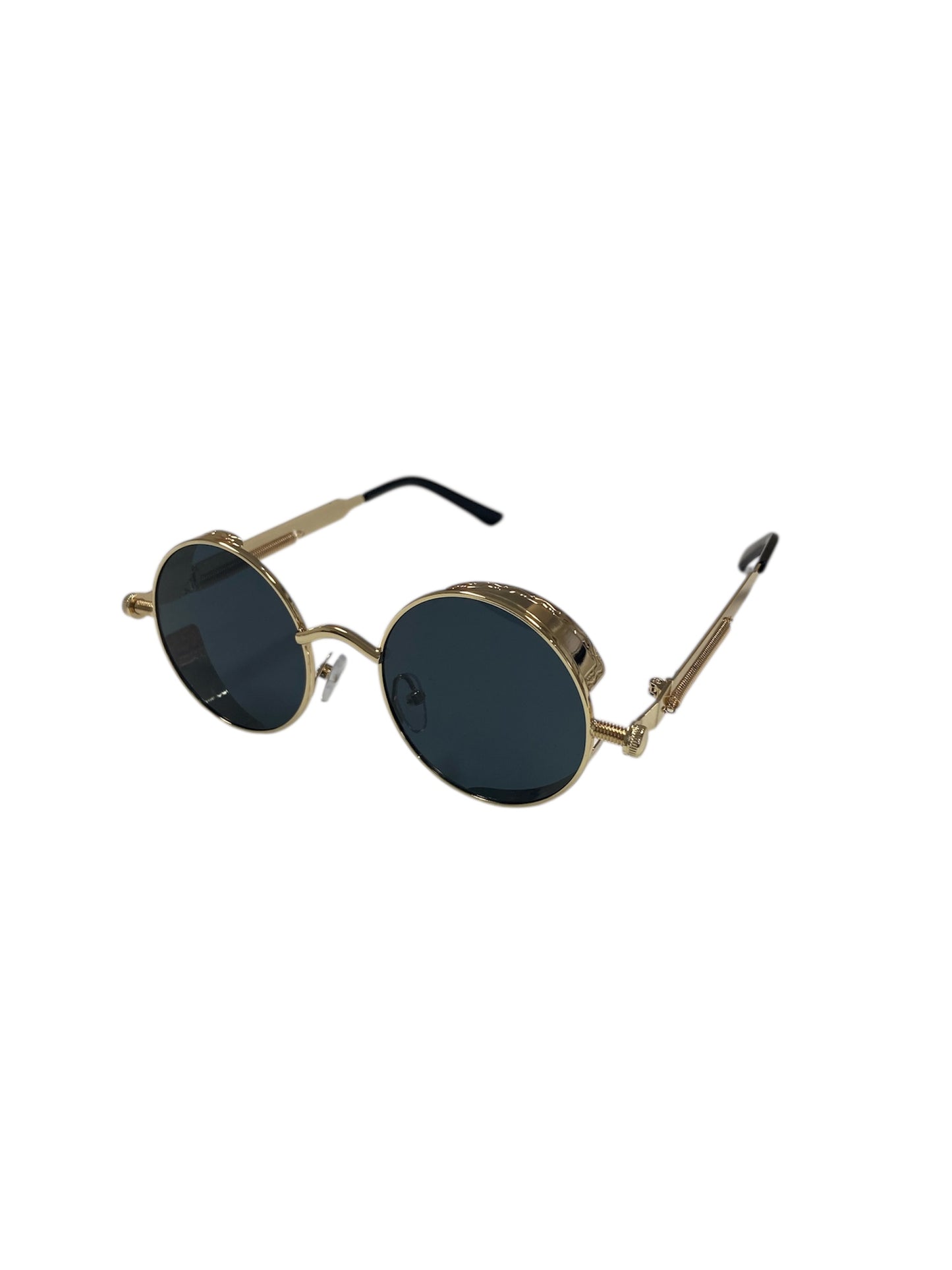 Smoky Blue and Gold Steampunk Glasses