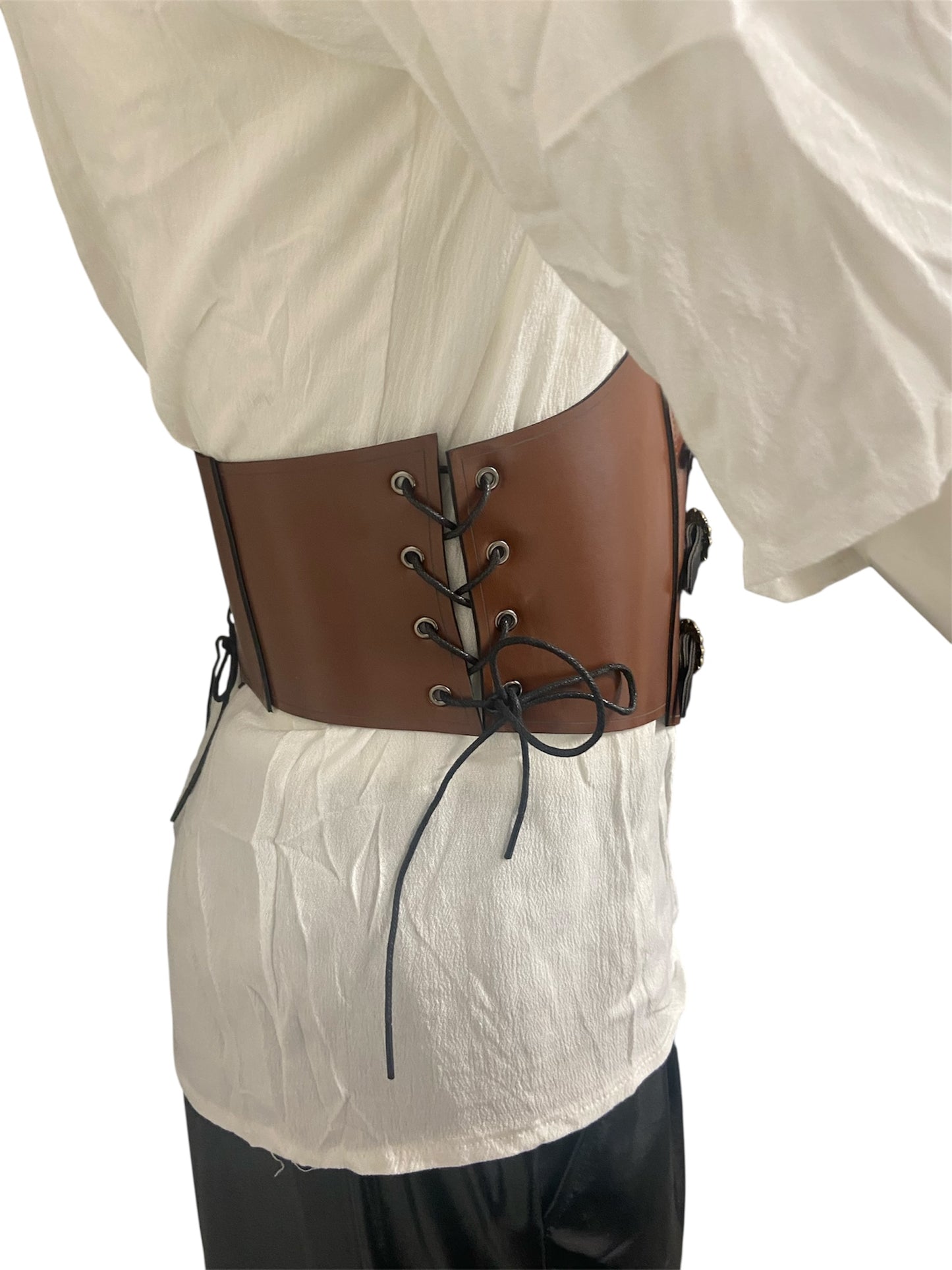 Brown Buckled Corset Belt