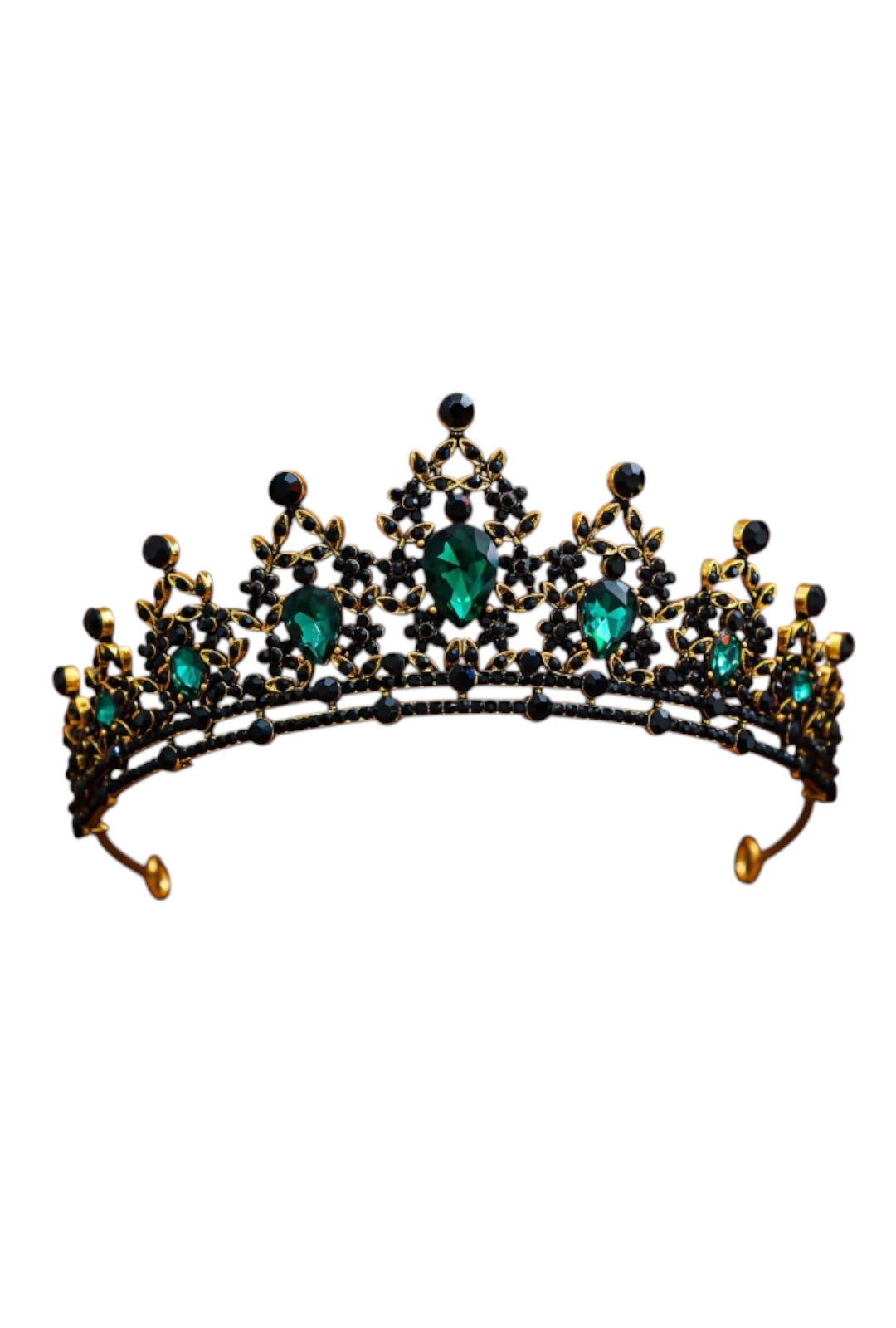 Gold with Black & Green Deluxe Tiara