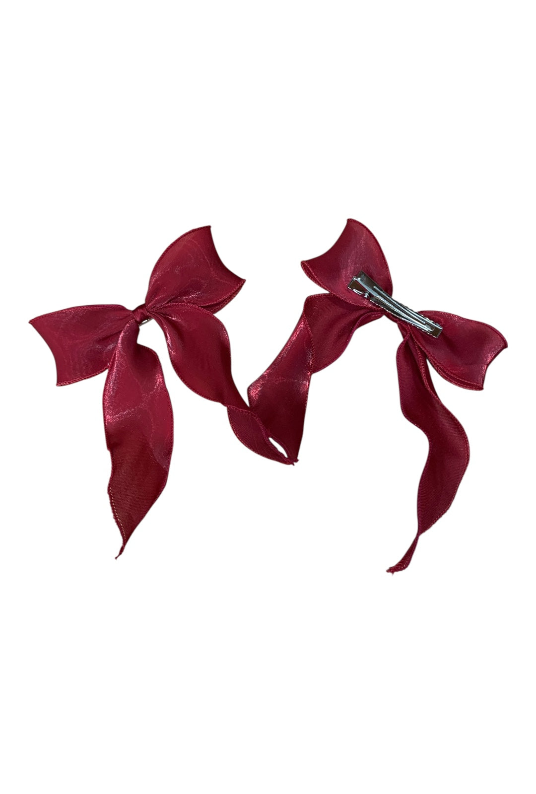 Deep Red Sheer Bow's