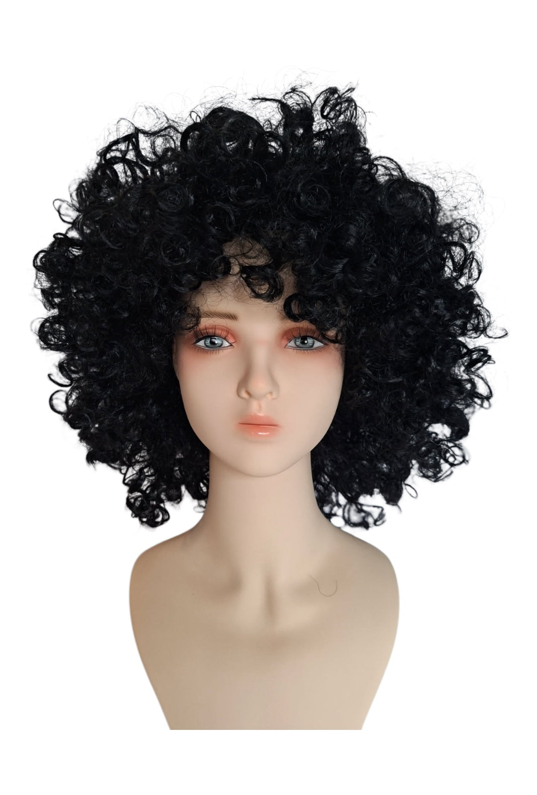 Deluxe Curly Short Black Wig