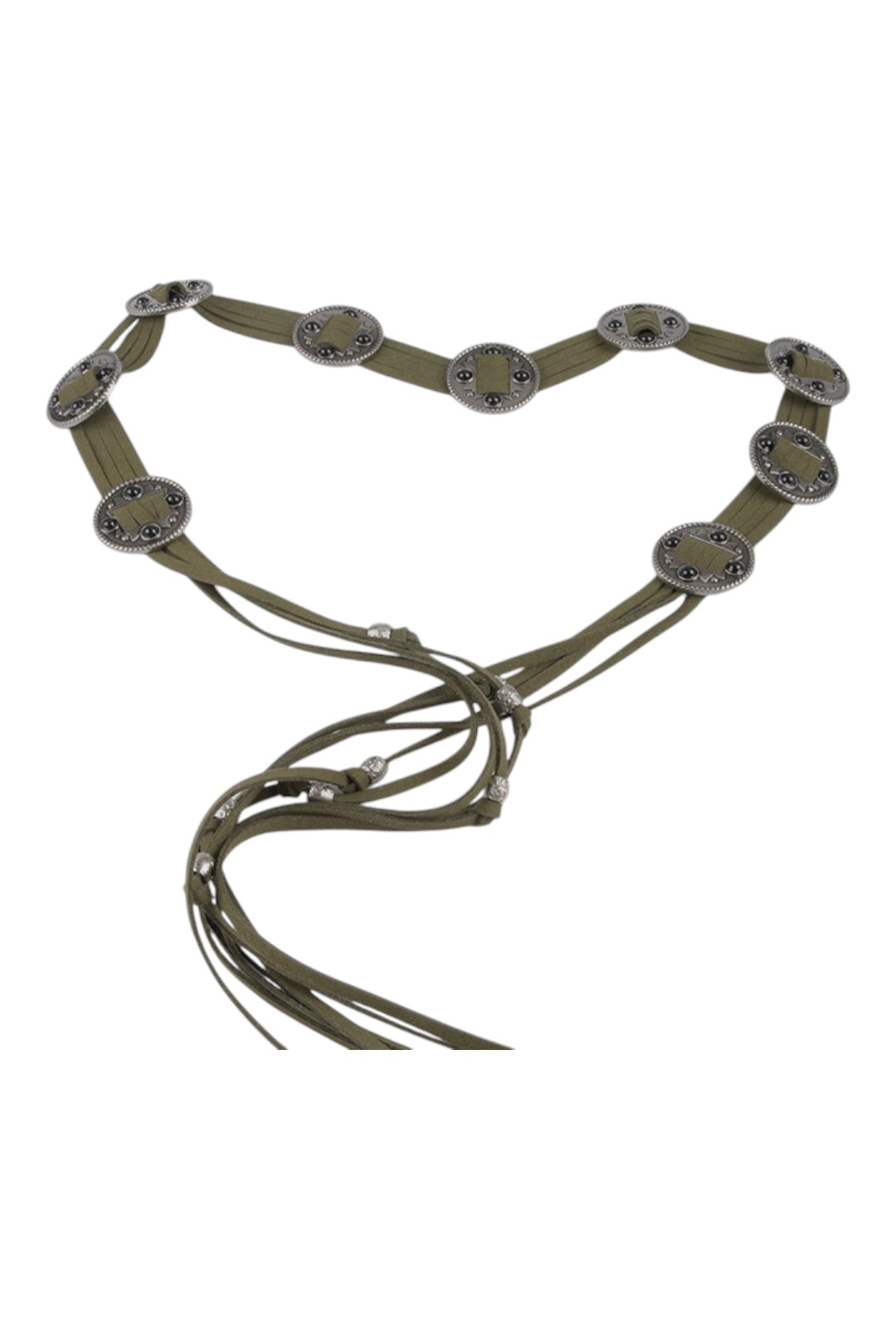 Khaki Boho Leather Belt