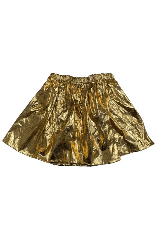 Metallic Gold Flare Skirt