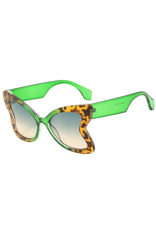 Green with Tort Oversized Butterfly Frame Glasses
