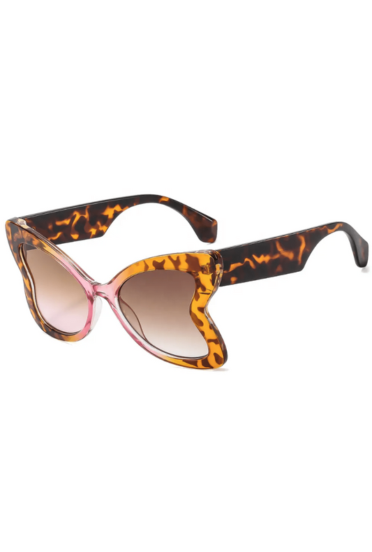Tort with Pink Oversized Butterfly Frame Glasses