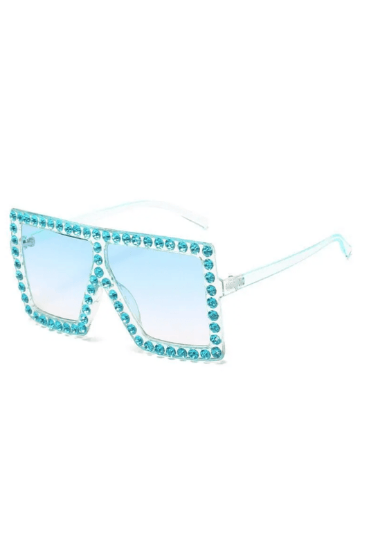 Light Blue Diamante Glasses