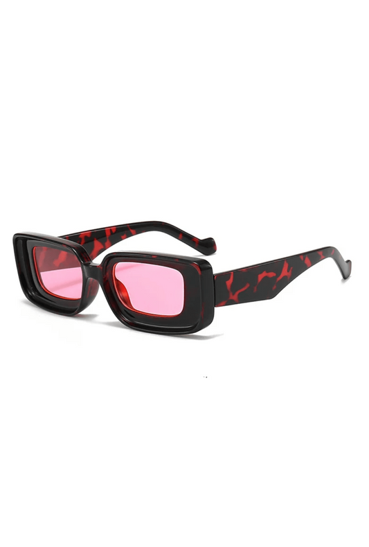 Red Tort Rectangle Glasses