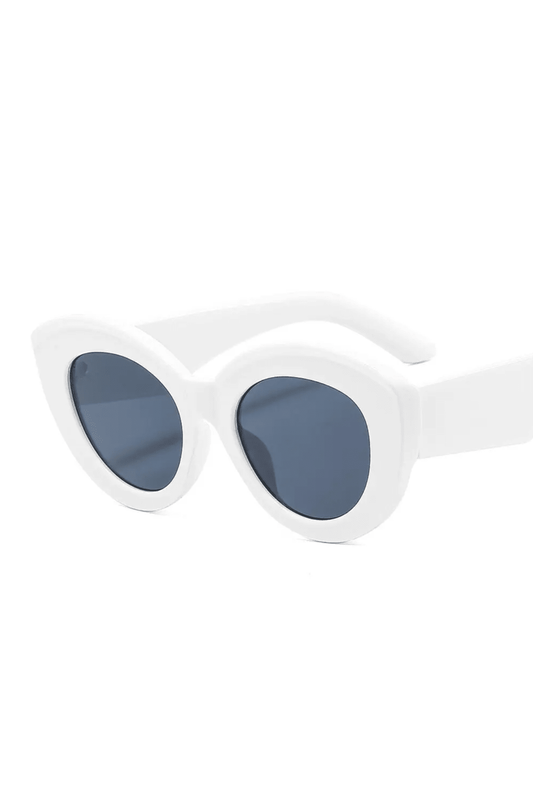 White Round Cat Eye Glasses