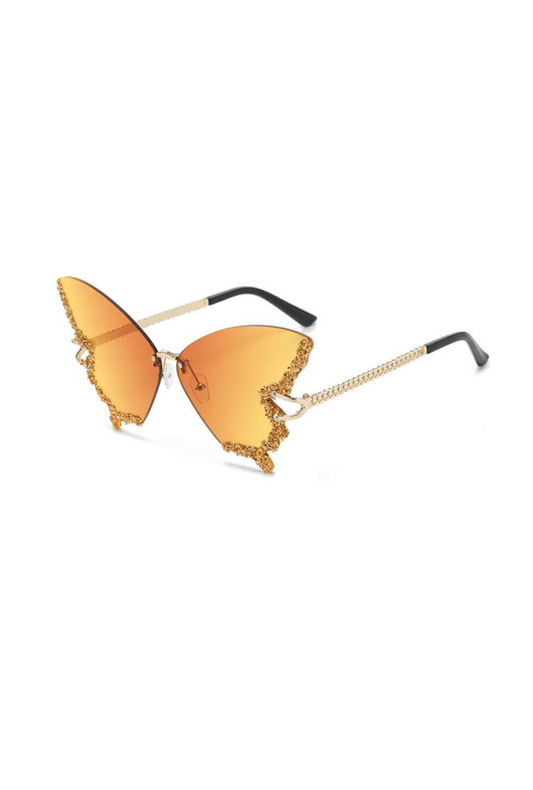 Gold Embellished Butterfly Glasses