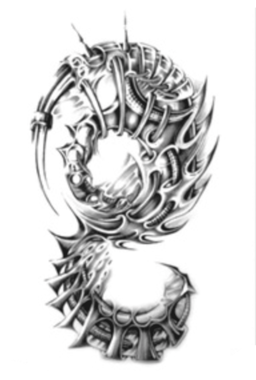 Bionic Tribal Temporary Tattoo