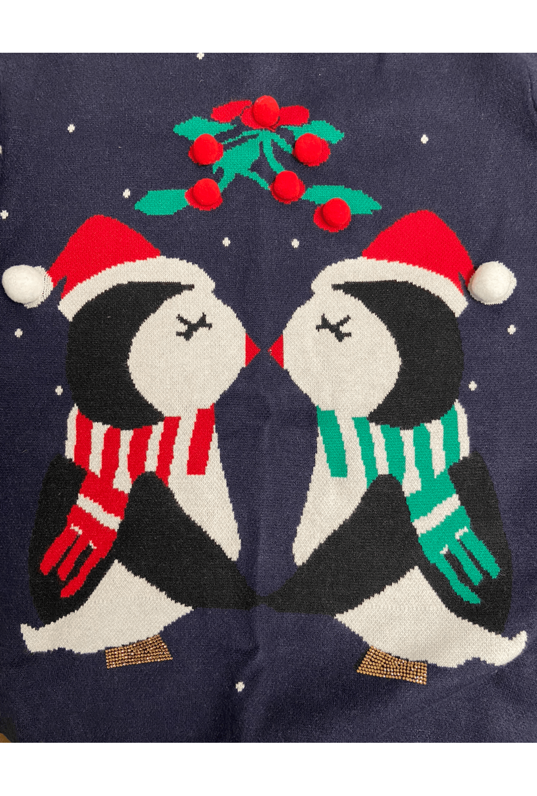 Deluxe Mistletoe Penguins Sweater