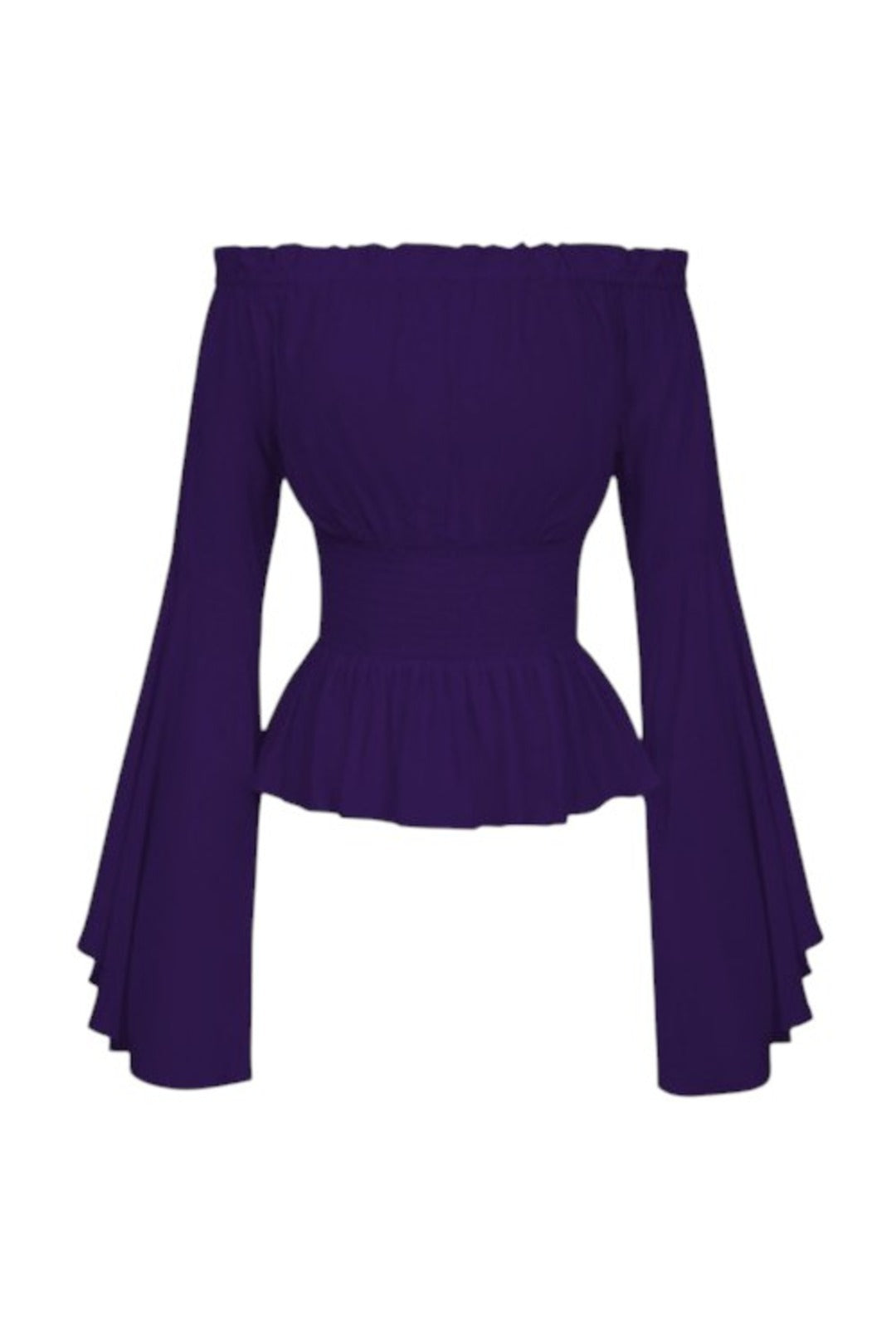 Purple Bell Sleeve Peasant Blouse