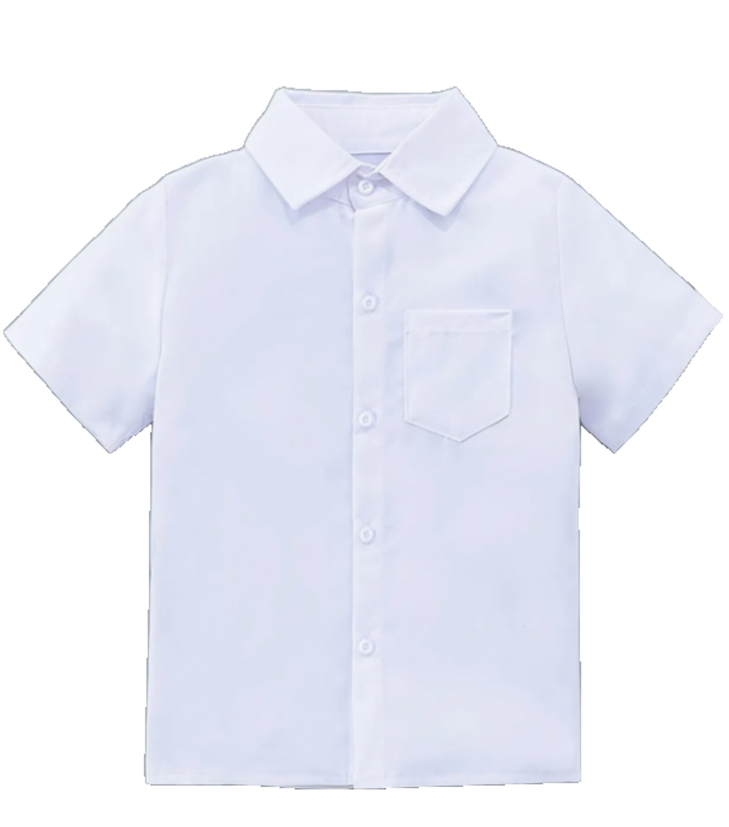 Short Sleeve White School Shirt, Regular Fit