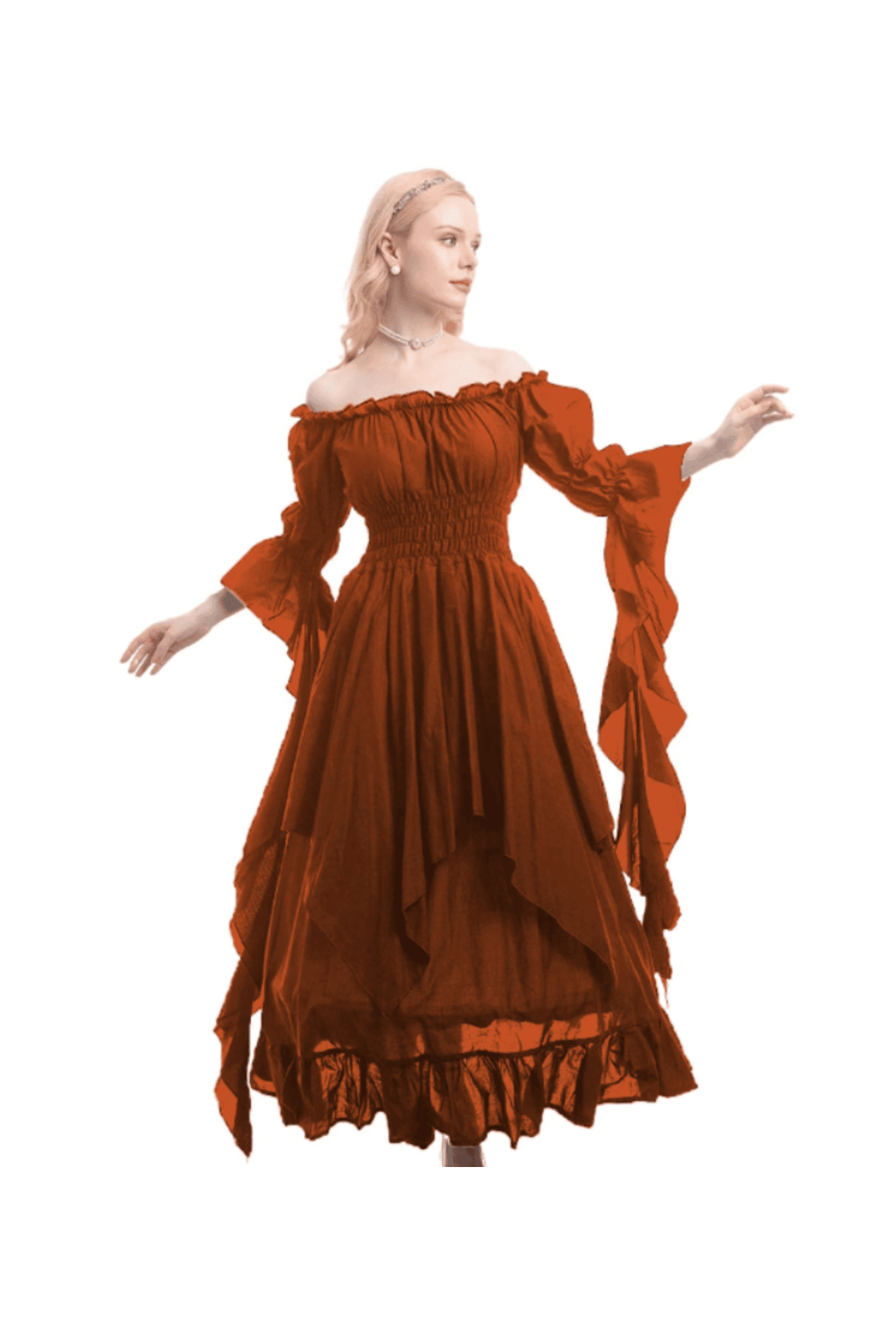 Burnt Orange Medieval Renaissance Dress Perth
