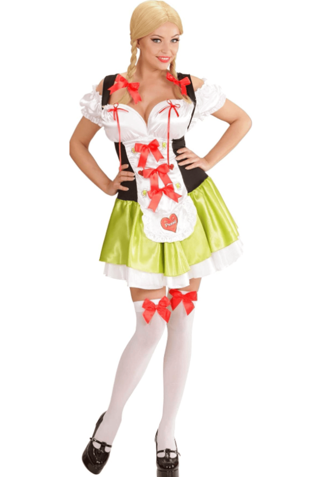 Satin Limoncello Oktoberfest Dress With Hair Bows