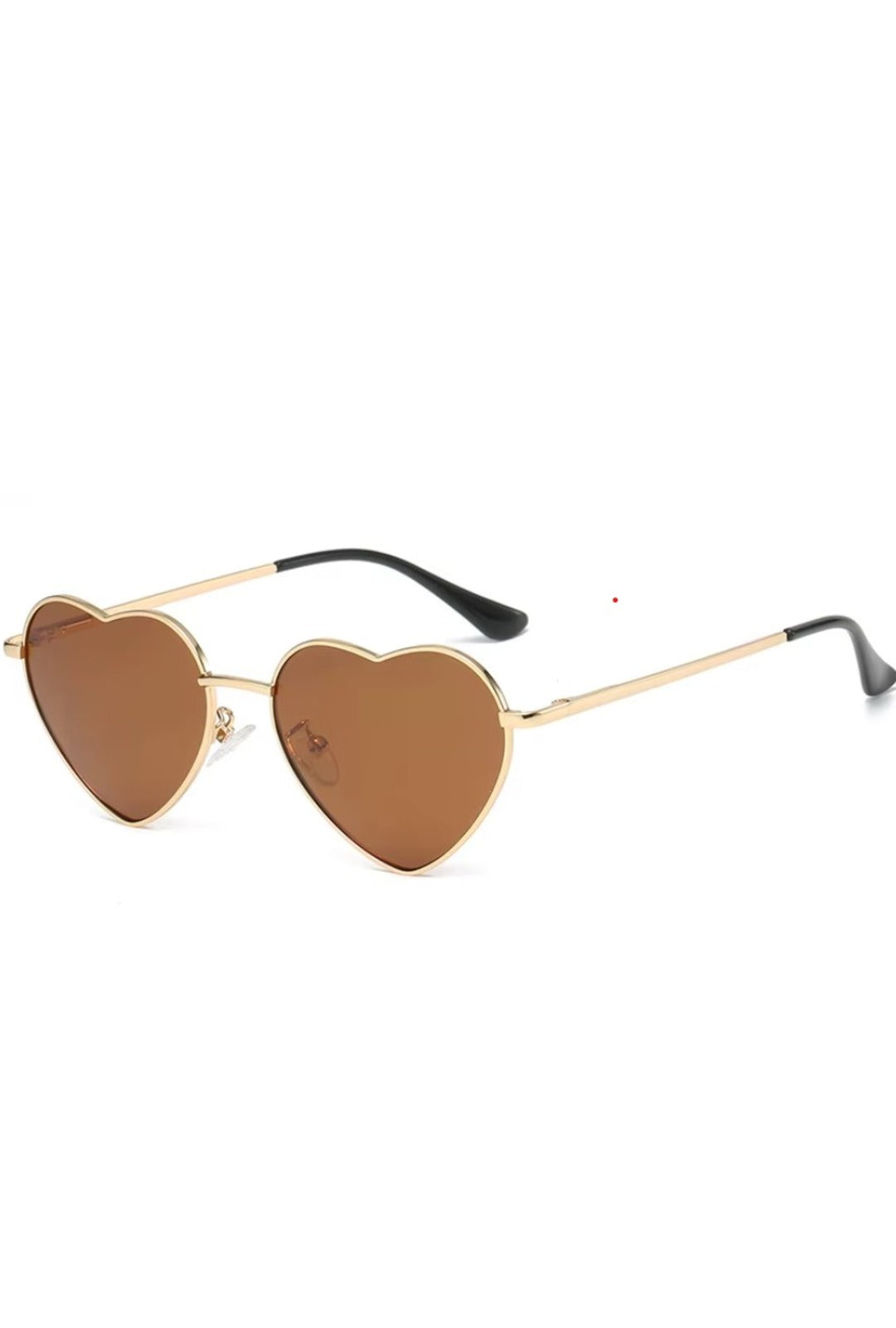 Brown Heart Glasses with Gold Frames