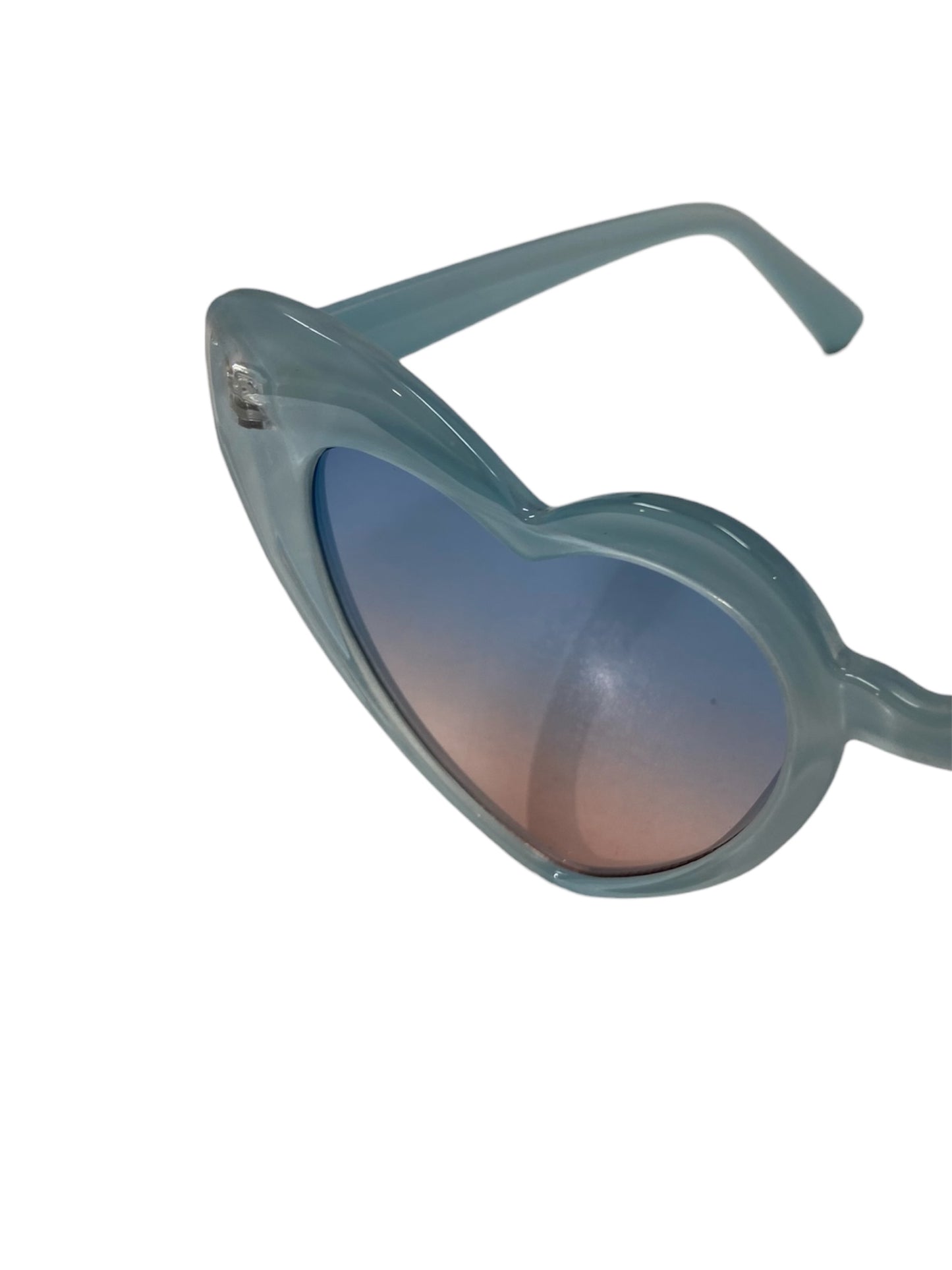 Baby Blue Ombre Bevel Heart Fashion Glasses