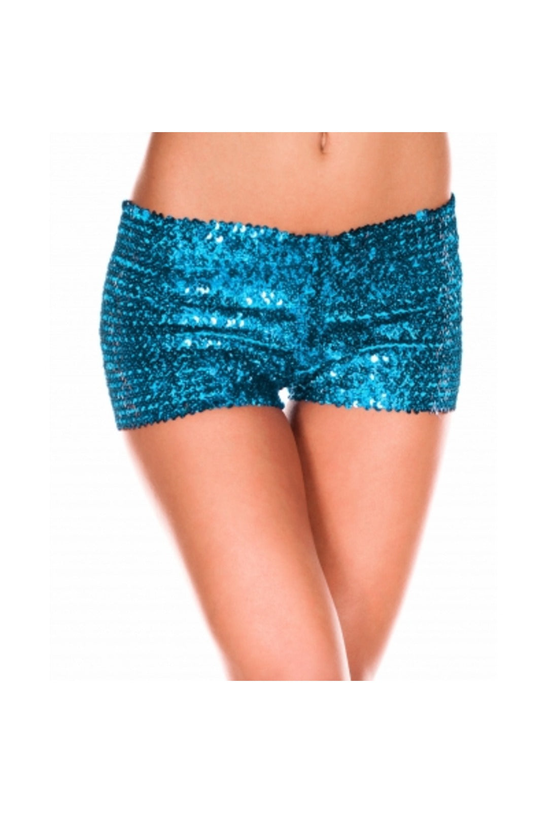 Aqua Blue Sequin Booty Shorts