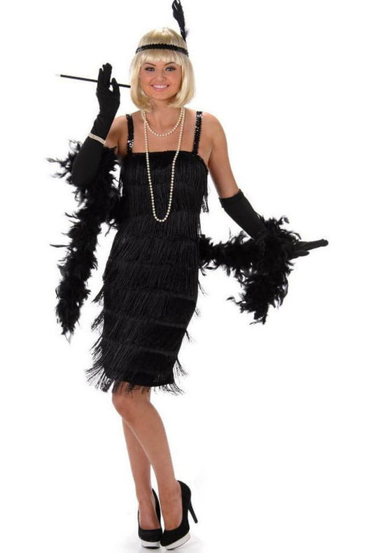 Black 1920's Velvet Flapper Dress