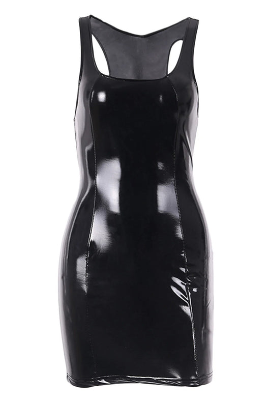 Black PVC Bodycon Dress