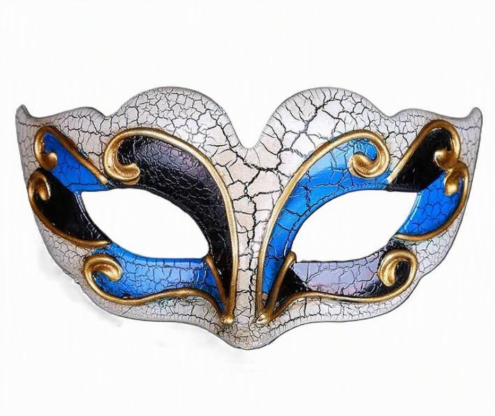 Venetian Black & Blue Masquerade Mask
