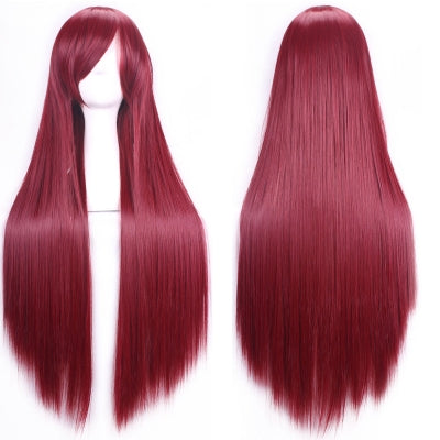 Burgundy Long Straight Cosplay Wig