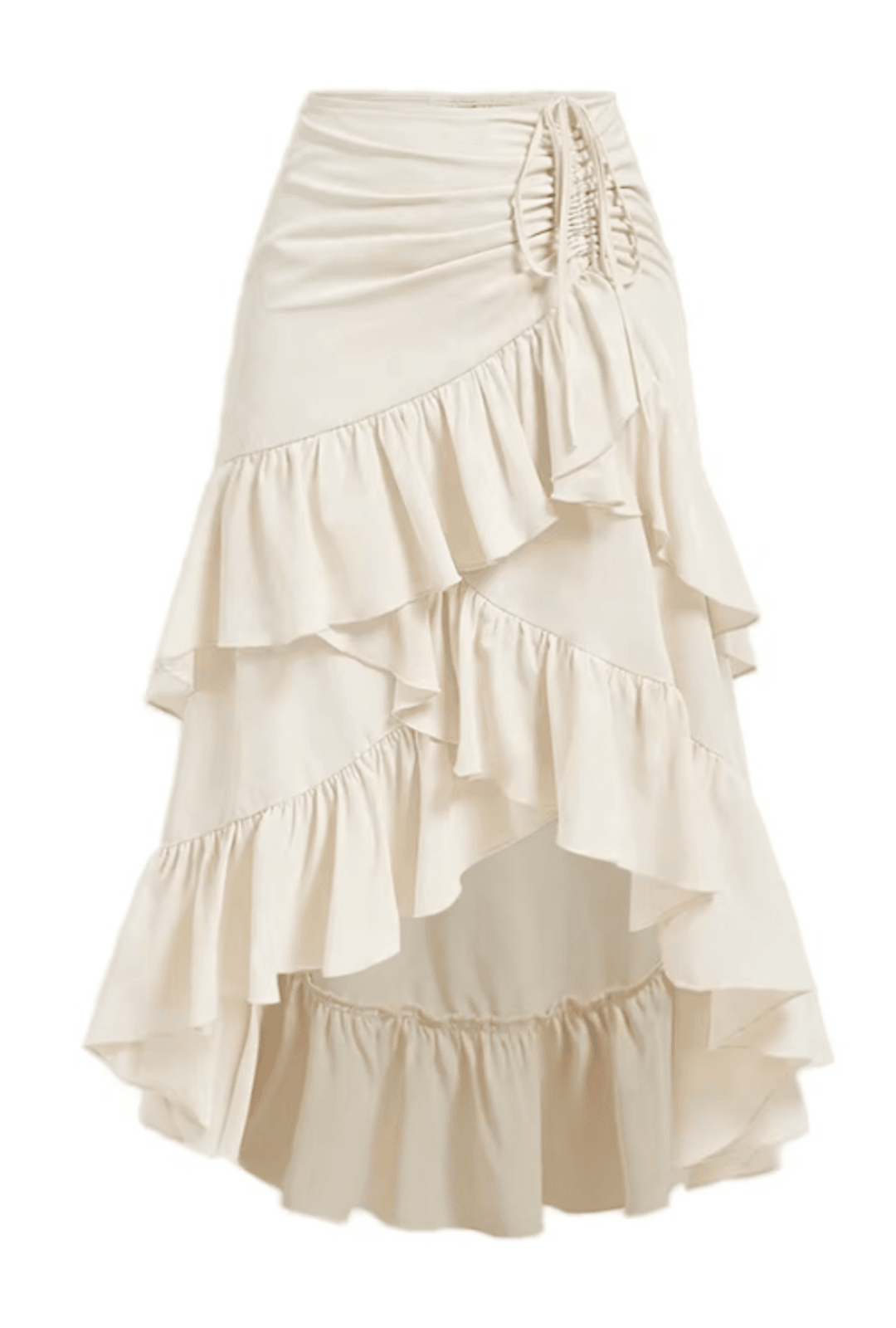 Cream 3 Tier Asymmetrical Skirt