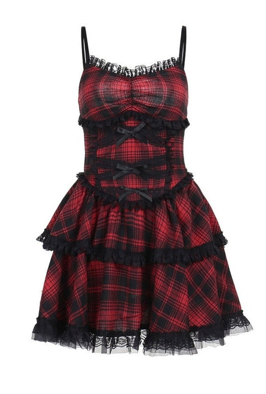 Red Plaid Lolita Dress