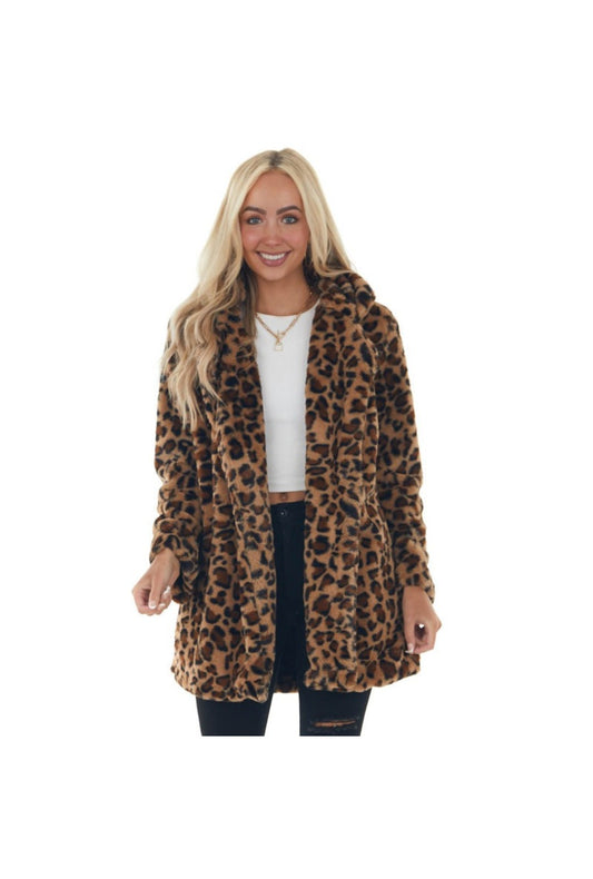 Cheetah Print Faux Fur Coat