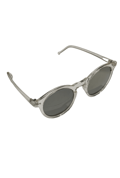 Clear Wayfarer Style Glasses with Reflective Lenses