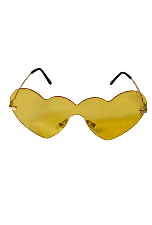 Yellow Frameless Heart Glasses