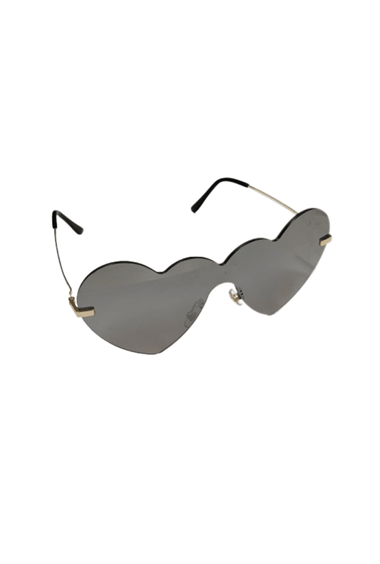 Black to Grey Gradient Reflective Frameless Heart Glasses
