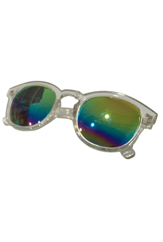 Clear Glasses with Rainbow Reflective Lenses