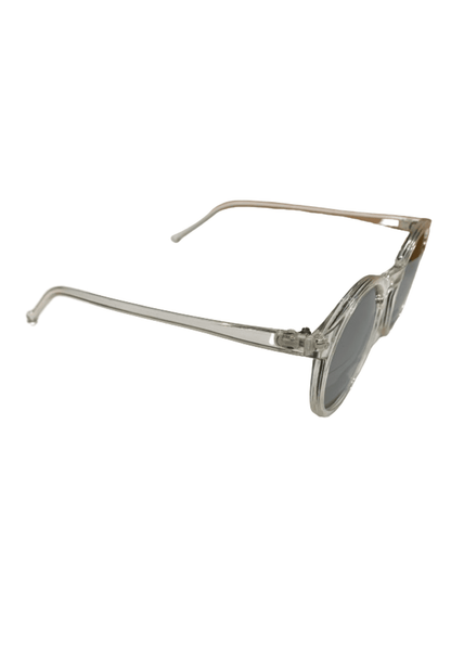 Clear Wayfarer Style Glasses with Reflective Lenses