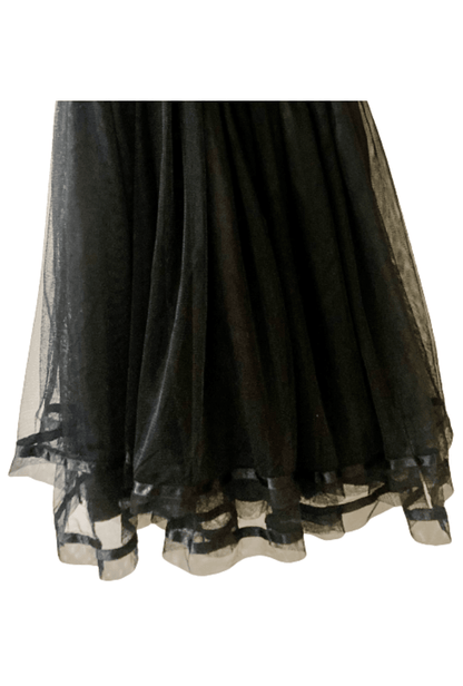 80s Prom Dress with Roses and Tulle Skirt