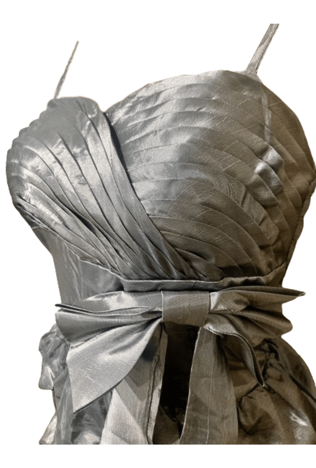 Silver 80s Prom Style Dress