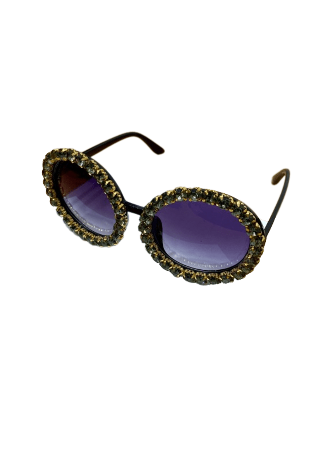 Fashion Sage Rhinestone Round Glasses