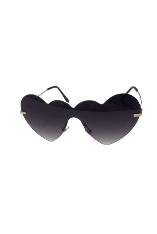 Black to Clear Ombre Frameless Heart Glasses