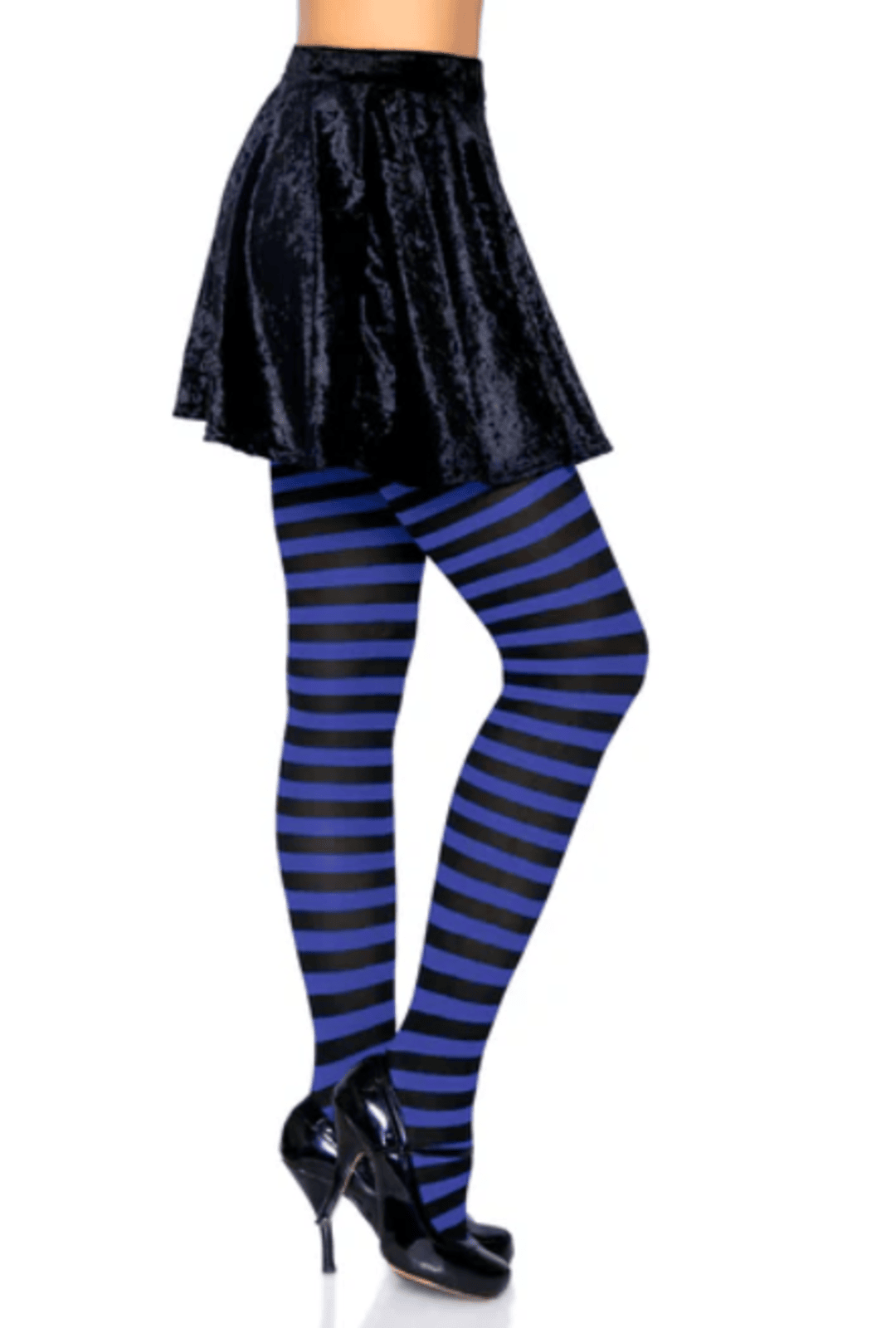 Black and Blue Striped Tights