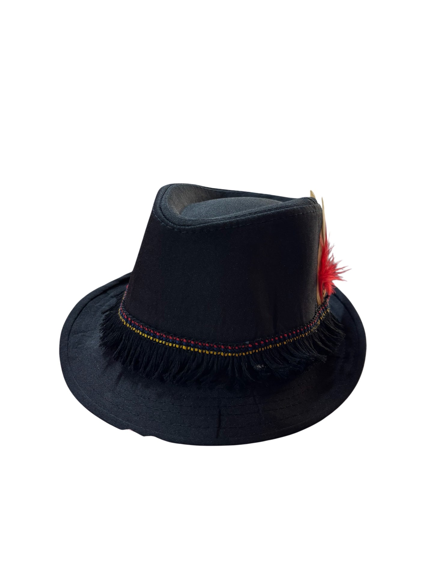 Men's Oktoberfest Hat With Black Fringe and Feathers