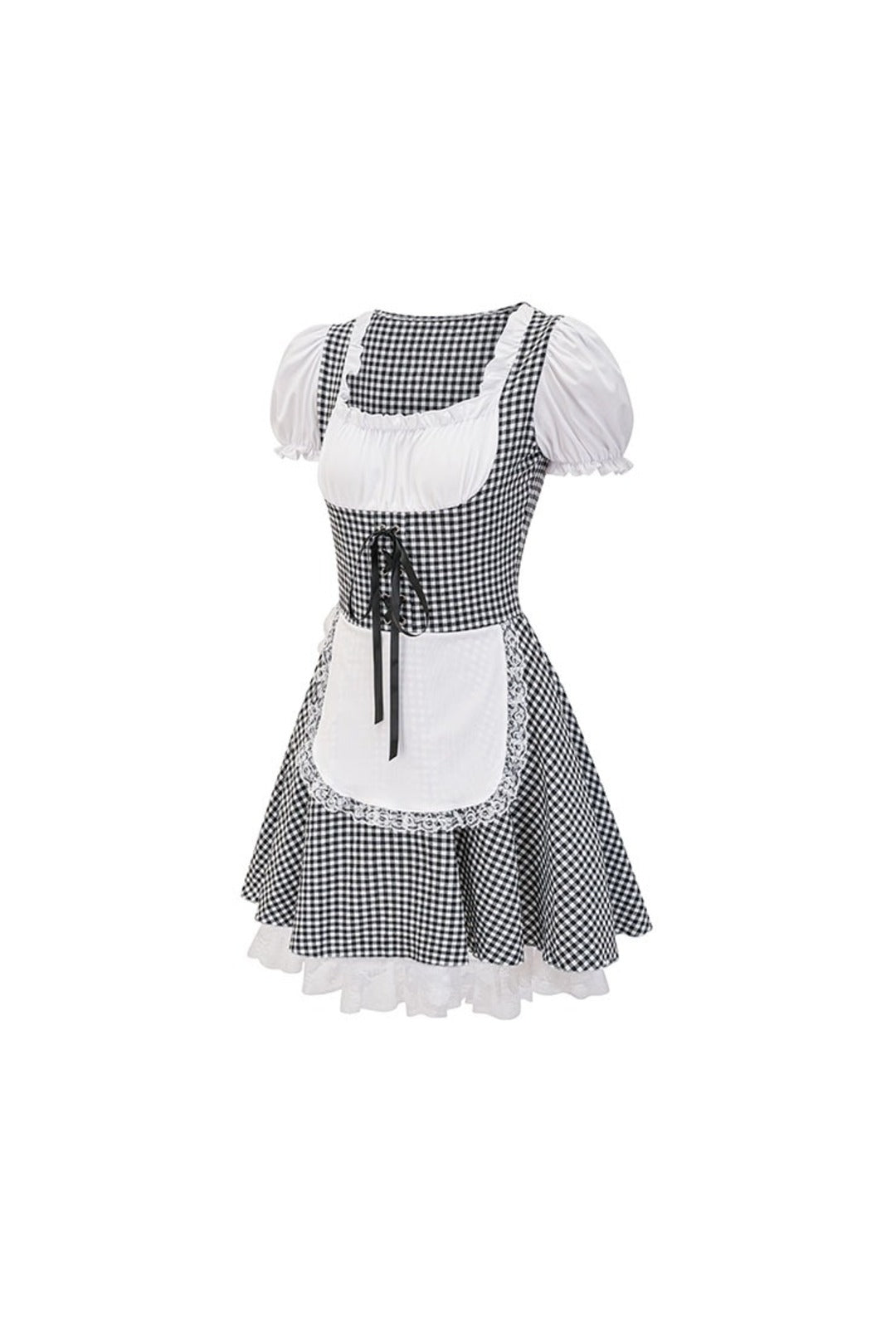 Black Gingham Oktoberfest Dress OCW127