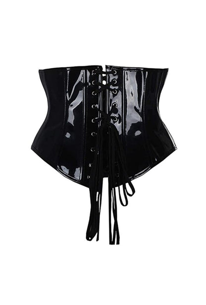 Glossy PU Leather Cincher with Zip