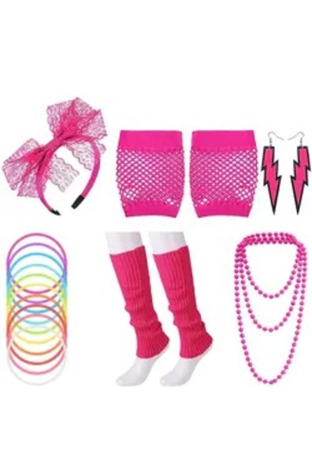 Pink 6-Piece 80's Kit